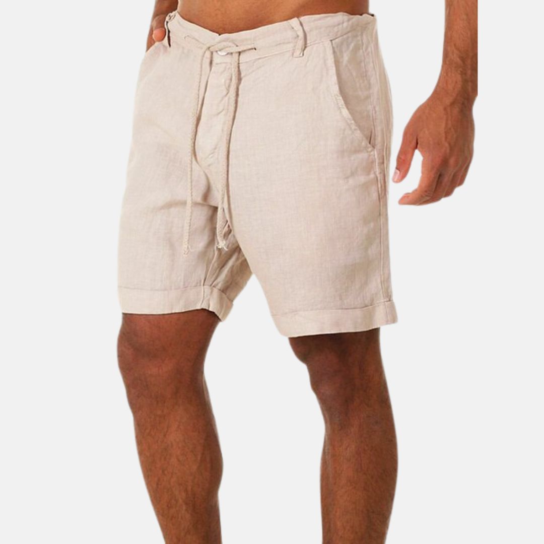 Carl Bermuda Shorts | Kurze Leinen-Optik Hosen Mit Kordelzug für Männer
