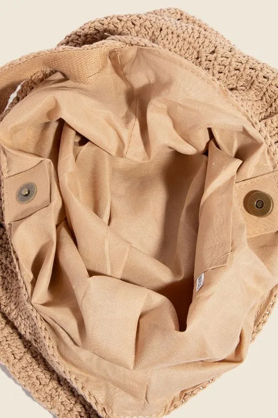 Fame Braided Panels Hobo Shoulder Tote Bag