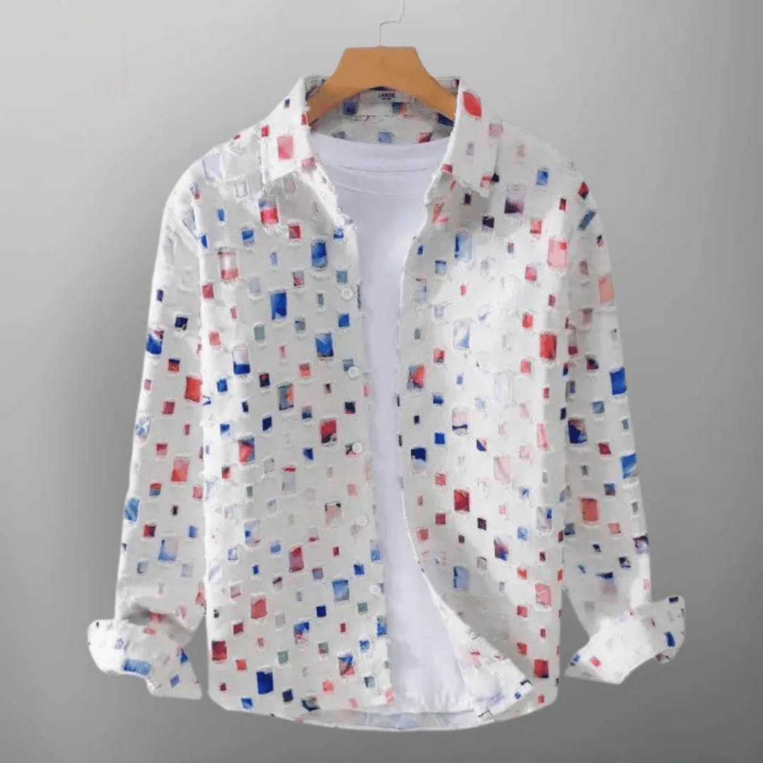 Herren Langarm Knopf Daunen Hemd | Lässig