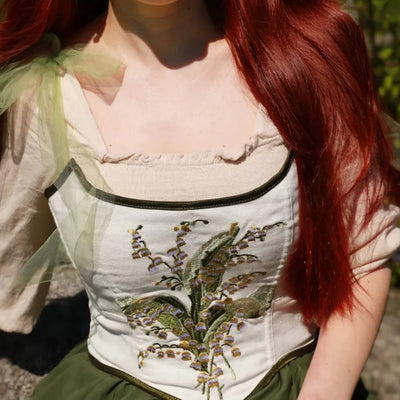 Rococo Style Corset Vest Bustie with Tulle Straps