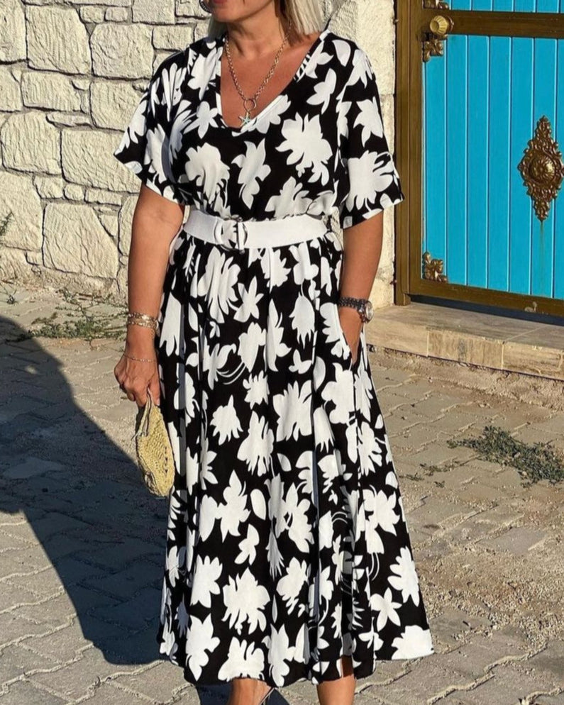 Gomez – Lässiges Maxi Kleid Mit Blumen Drucken