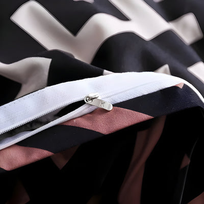 BlackBliss - Modernes Schwarzes Bettbezugs-Set