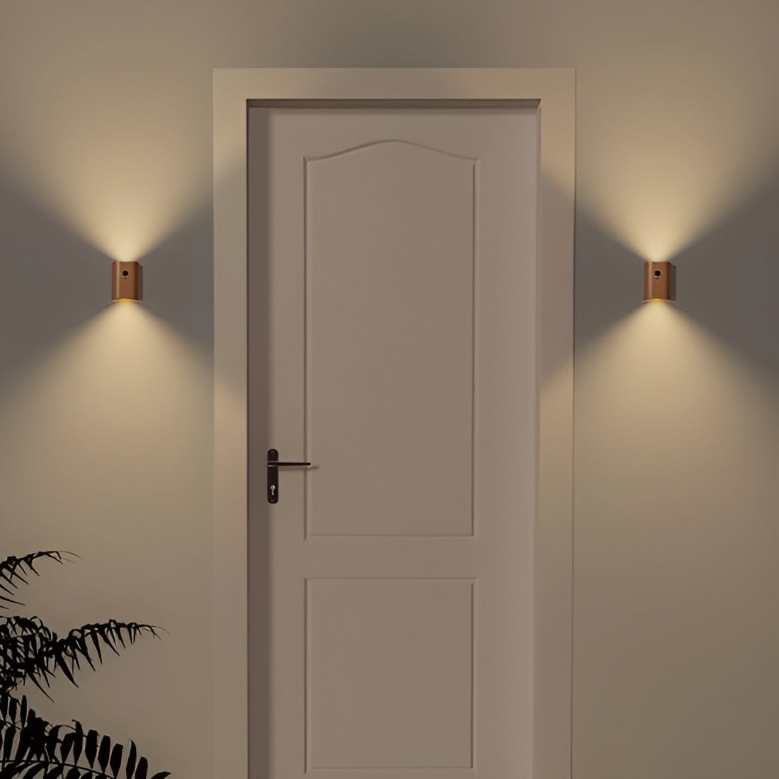 LED Wandleuchte aus Holz – Mit Bewegungssensor & USB | Für Flur & Treppe