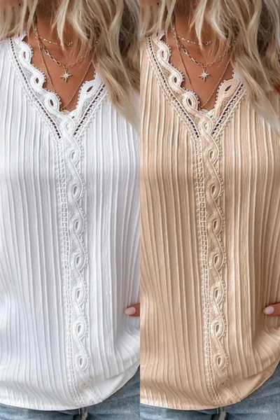 Heidi-Mode | Stilvolles V-Ausschnitt Spitzenoberteil