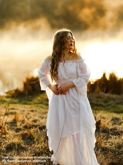 Renaissance Style Off Shoulder Long Dress