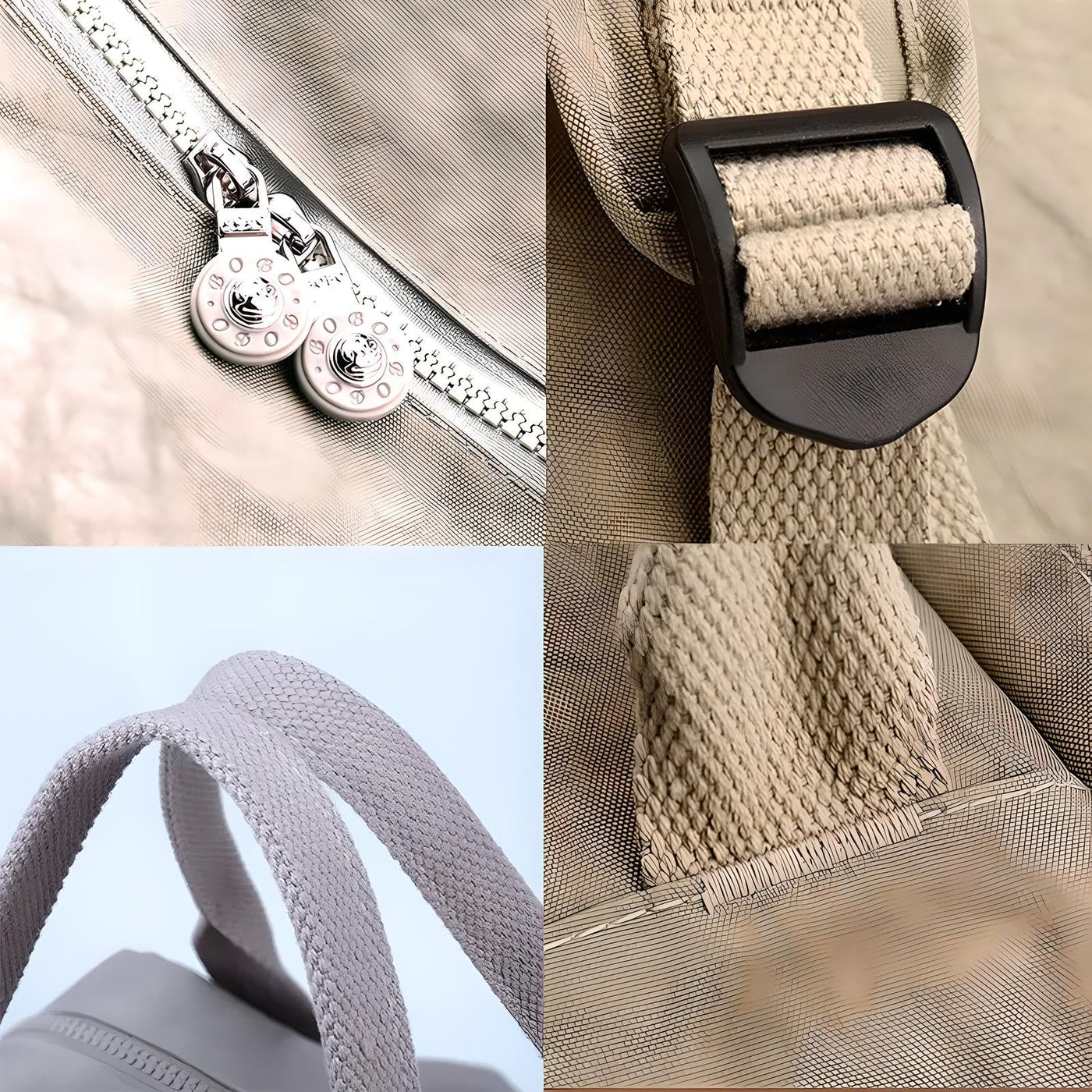 Gepolsterter Damen Rucksack Mit Seitentaschen | Mit Reißverschluss