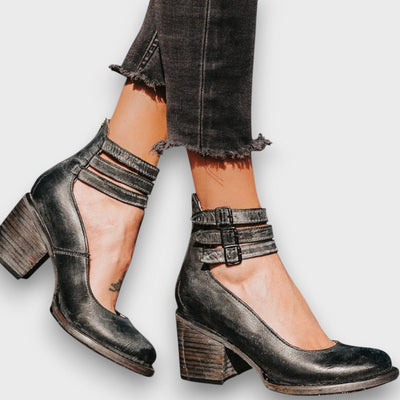 Ginevra – Stiefeletten mit Mehrfachriemen und Blockabsatz