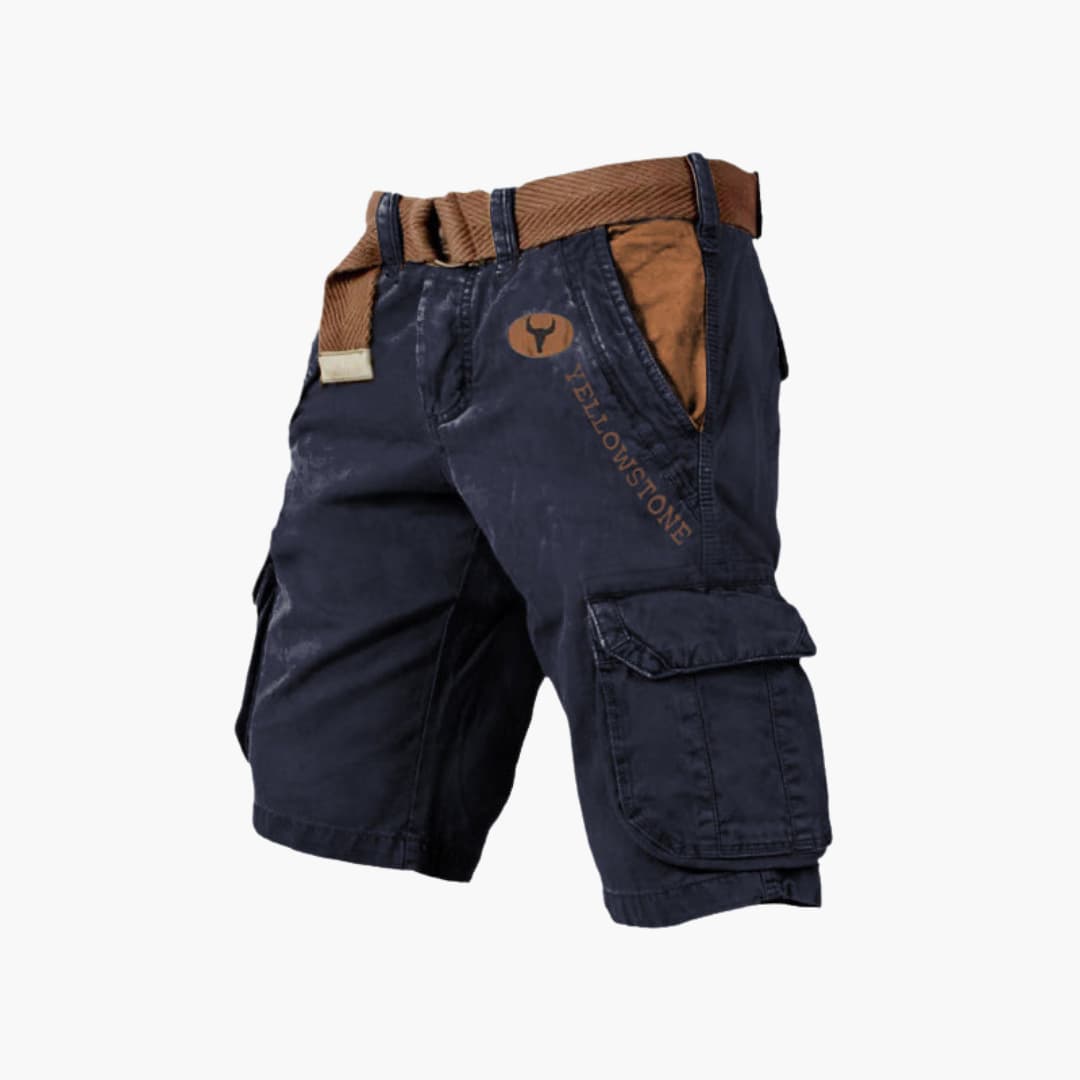 Cargo Shorts für Herren - Robuste Kurze Wanderhose mit Gürtel für Outdoor