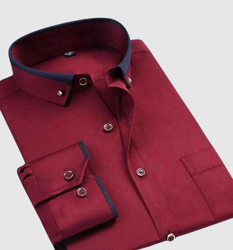 Herren Stilvolles Button Down Hemd | Langarm