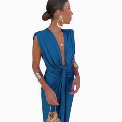 Elegantes Plisseekleid - Damen Maxikleid für festliche Anlässe