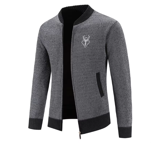 Drio | Stilvolle Herrenstrickjacke mit Reißverschluss und Strickdesign