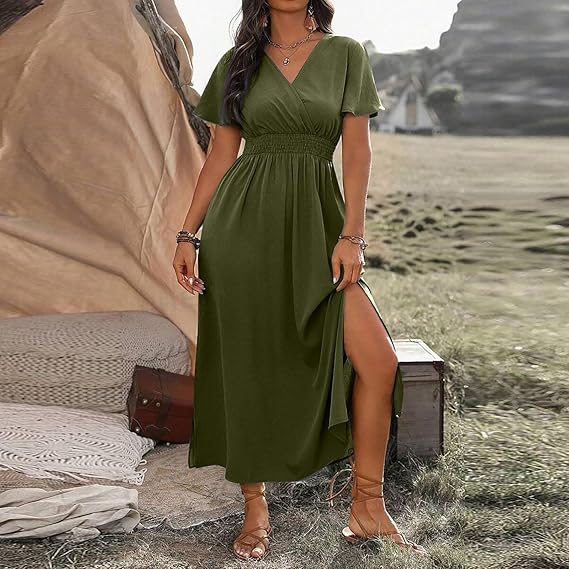 Heidi-Mode | Casual Kleid Mit Smok-Taille