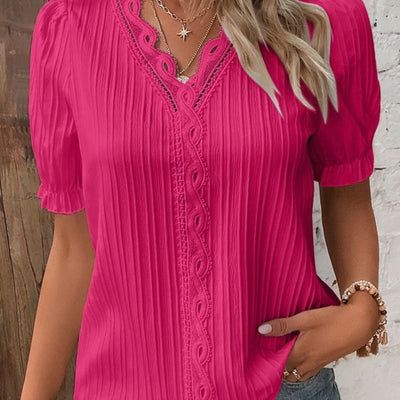 Heidi-Mode | Stilvolles V-Ausschnitt Spitzenoberteil