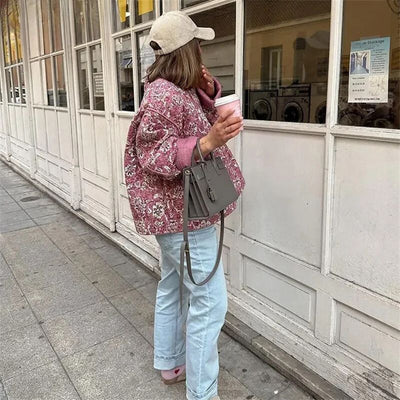Heidi-Mode | Blumige Gefütterte Jacke