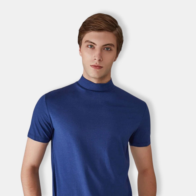 Herren Sommer Stehkragen T-Shirt | Slim Fit