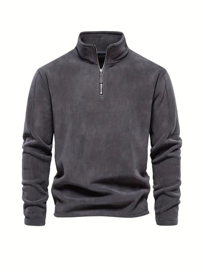 Kordpullover mit halbem reißverschluss