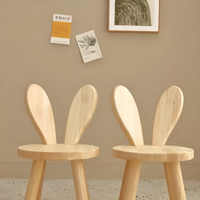 BunnyCraft Hocker - Nordischer Holz-Hocker mit Hasenohren