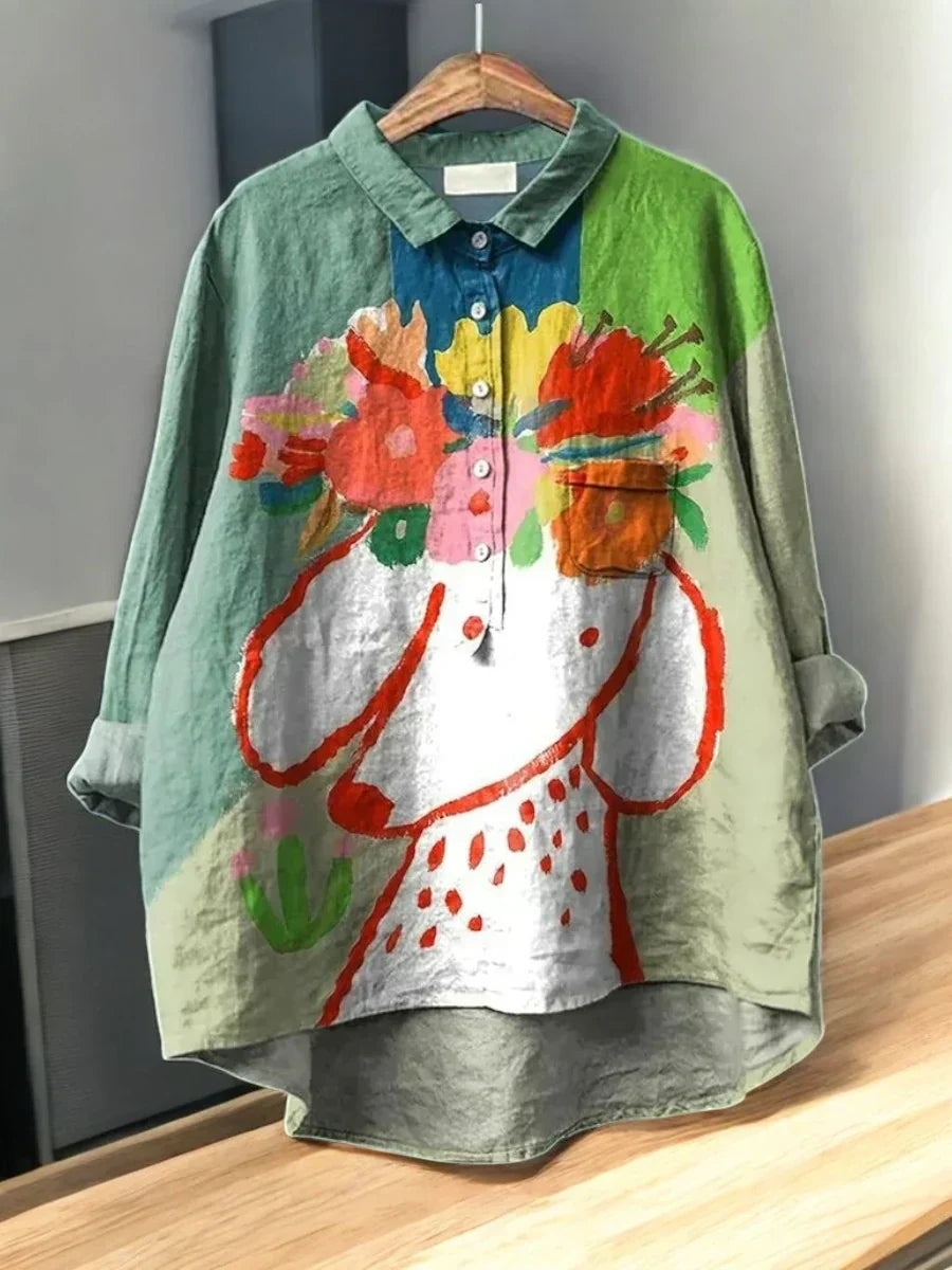 Hitomi - Klassische Blusen mit Blumenmuster