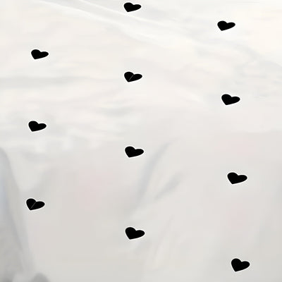 CozyHearts Bettbezug - Gemütliches Bettwäsche-Set mit schwarzem Liebesprint