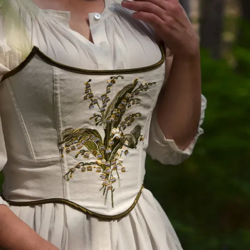 Rococo Style Corset Vest Bustie with Tulle Straps