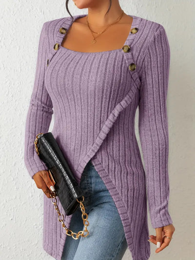 Camille | Asymmetrisches Oberteil mit Knopfdetails