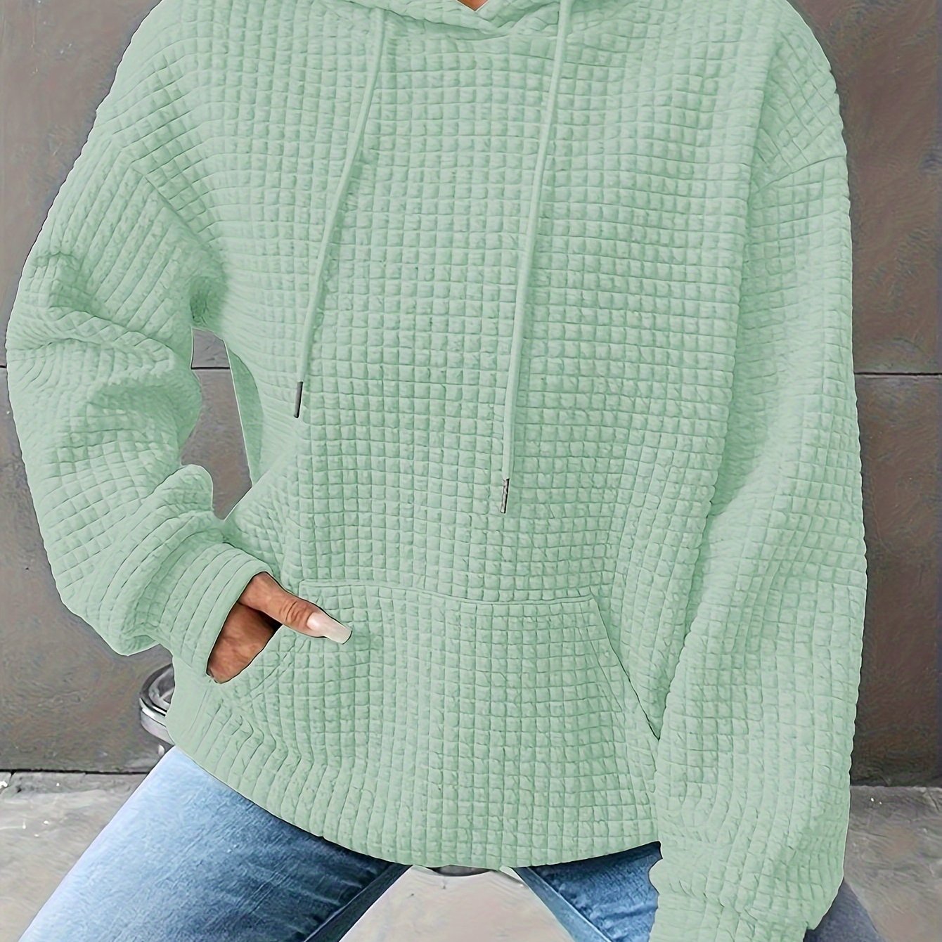 Léana™ | Texturiertes Kapuzen-Sweatshirt mit langen Ärmeln