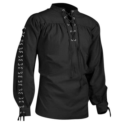 Pirate Style Lace-up Shirt