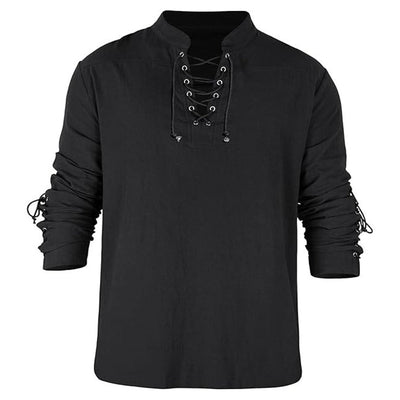 Pirate Style Lace-up Design Shirt