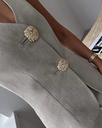 Dora Eleganz | Stilvolles Set aus ärmelloser Weste und Anzug