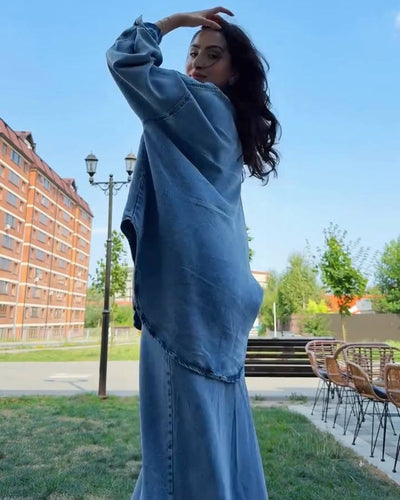 Sandra | Elegantes Zweiteiler Set mit Bluse und Rock