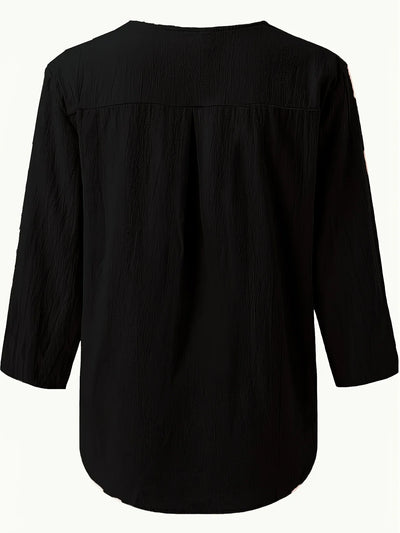 Mykaela – Lässige Bluse Aus Baumwolle Und Leinen