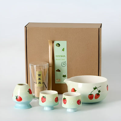 Matcha Set mit Katzendesign – Inklusive Schale, Bambusbesen & Löffel | Perfektes Geschenk für Teeliebhaber