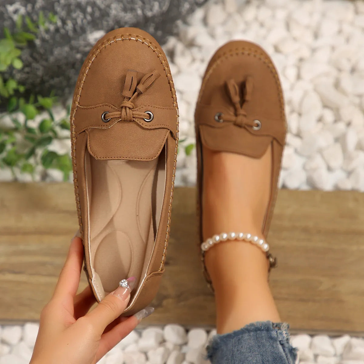 Round Toe Flat Slip-Ons