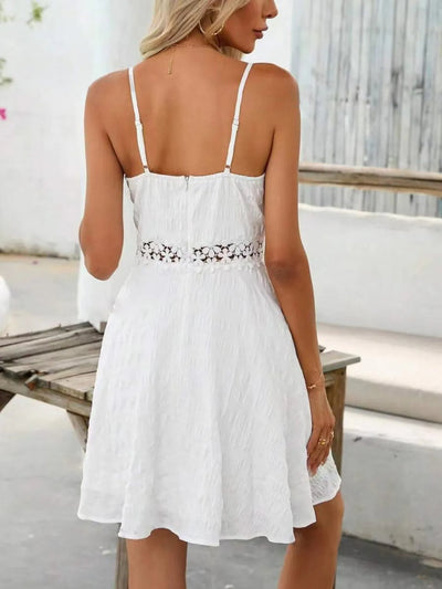 Lace Detail V-Neck Mini Cami Dress