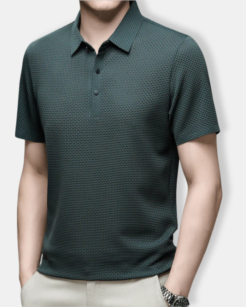 Herren Atmungsaktives Texturiertes Polo Hemd | Kurzarm