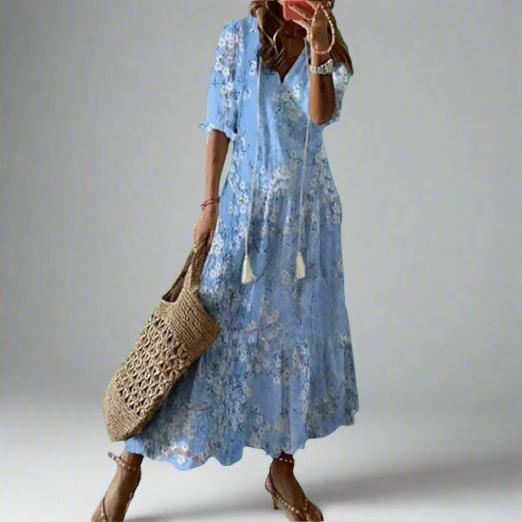 Celine| Figurfreundliches Damenkleid aus Premiumstoff  für Hochzeitsgast und besondere Anlässe