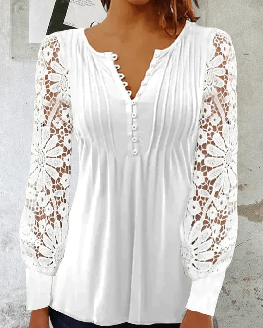 EleganzRevolution | Exquisite Langärmelige Bluse für Jeden Anlass