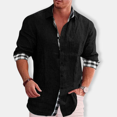 Herren Lässig Knopf Daunen Hemd | Langarm