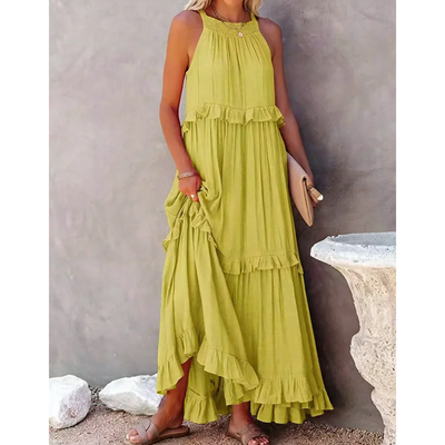 Damen Ausgestelltes ärmelloses Kleid | Maxi