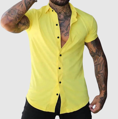Herren Lässiges Kurzarm Hemd | Slim Fit