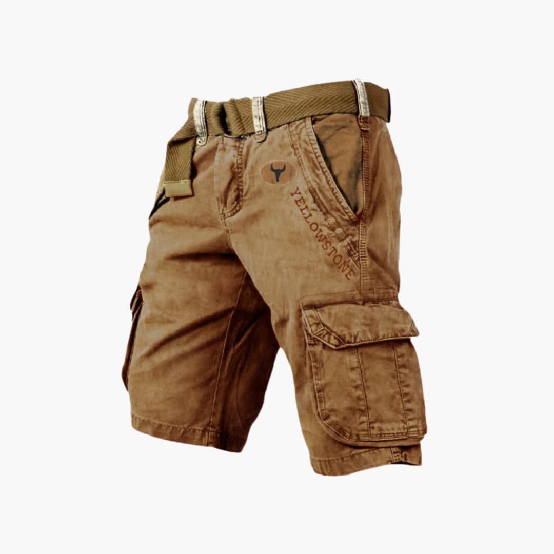 Cargo Shorts für Herren - Robuste Kurze Wanderhose mit Gürtel für Outdoor