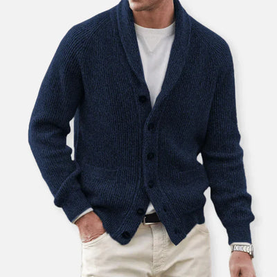 Herren-Kaschmir-Blend Komfort-Strickjacke