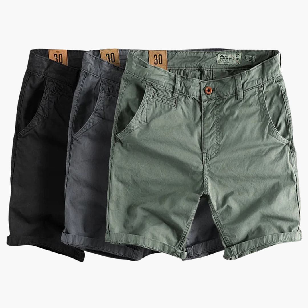 Herren Shorts aus leichter Sommerware mit Taschen und Knopfverschluss