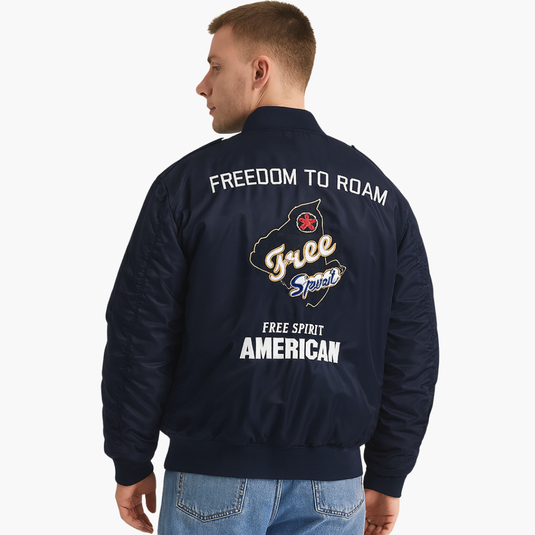 Herren Piloten Bomberjacke mit geripptem Saum