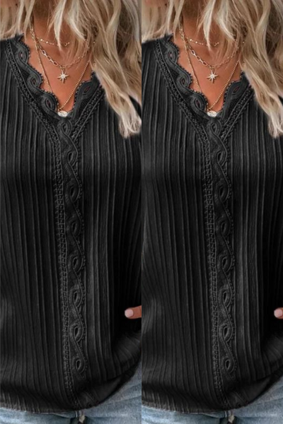 Heidi-Mode | Stilvolles V-Ausschnitt Spitzenoberteil