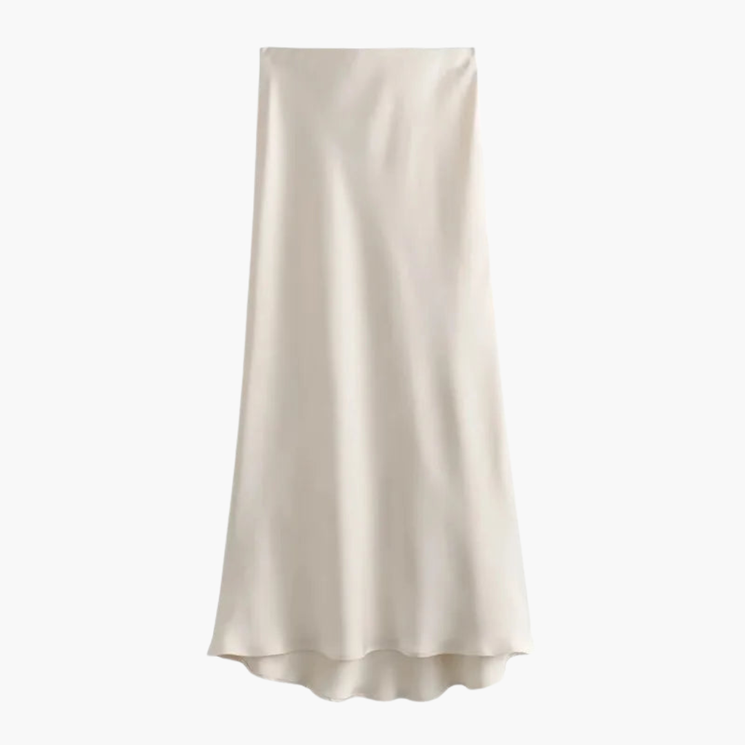 Fließender Satin-Midirock für Damen