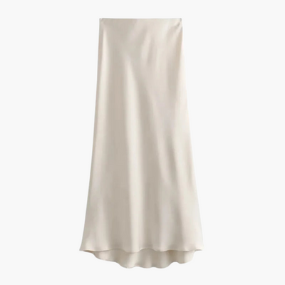 Fließender Satin-Midirock für Damen