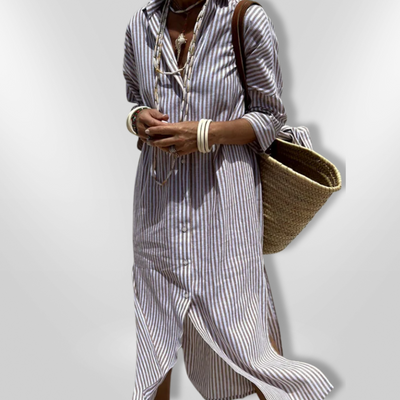 Selina | Gestreiftes Hemdkleid mit modernem Schnitt für stilvolle Frauen