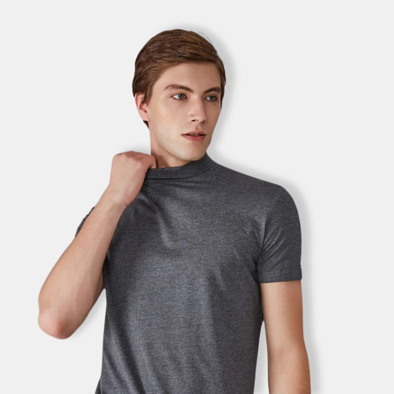 Herren Sommer Stehkragen T-Shirt | Slim Fit