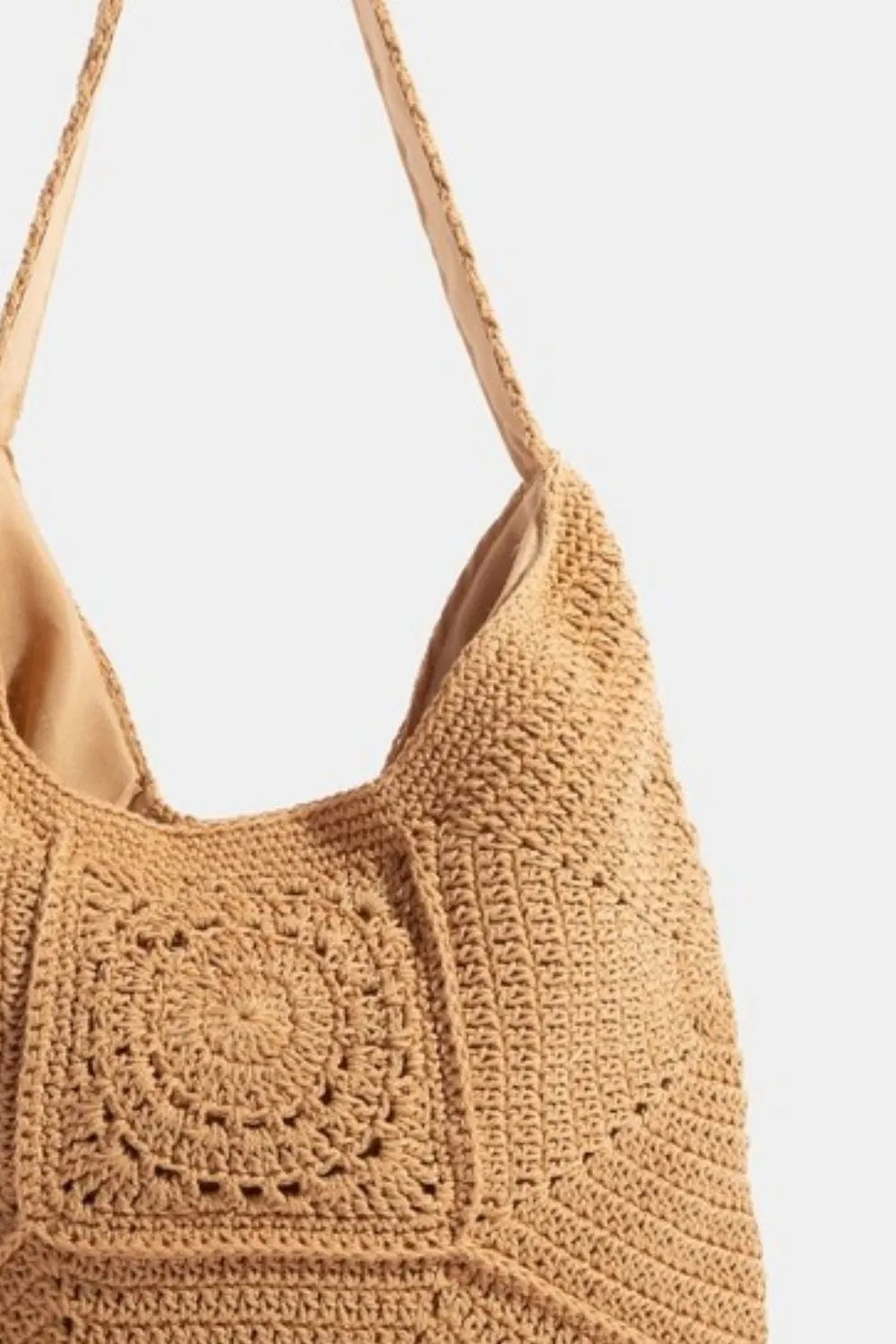 Fame Braided Panels Hobo Shoulder Tote Bag